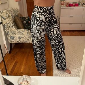 Anthropologie Black and White Zebra Print Pants